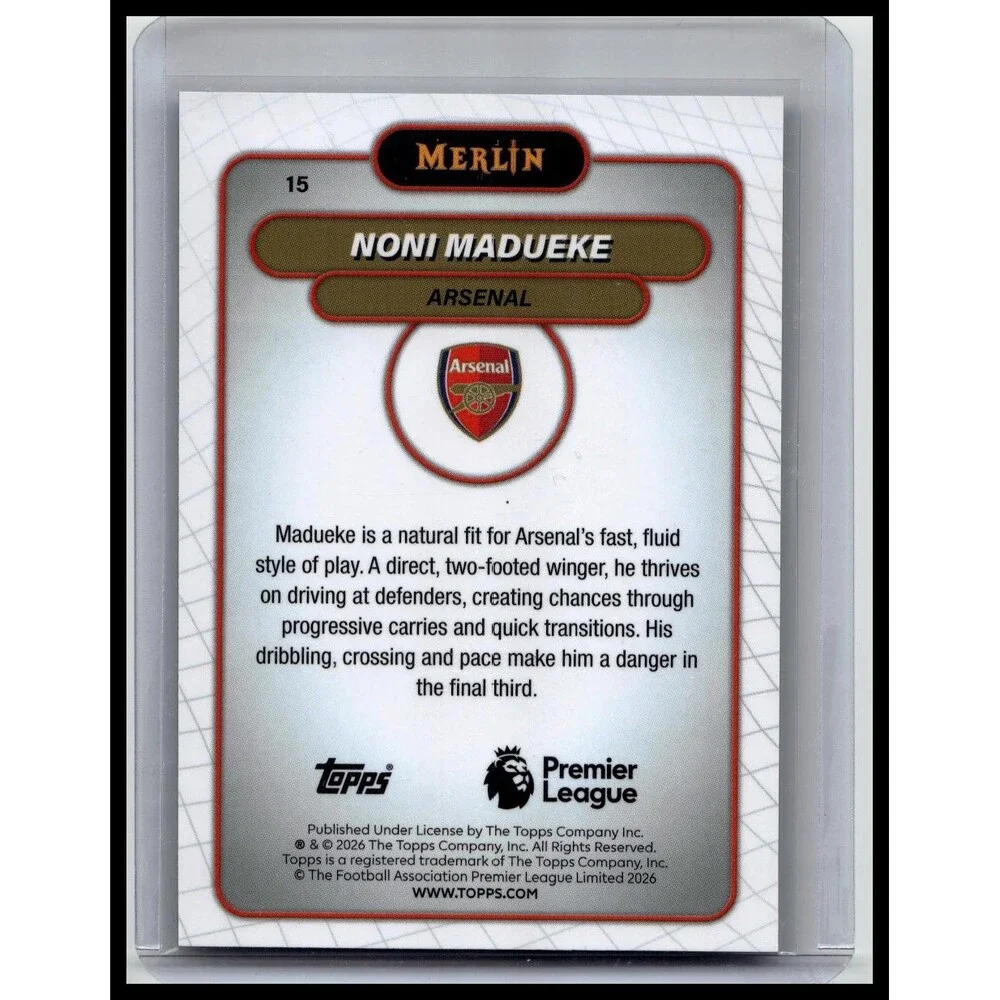 2026 Merlin Premier League #15 Noni Madueke Aqua Mojo Refractor #/199